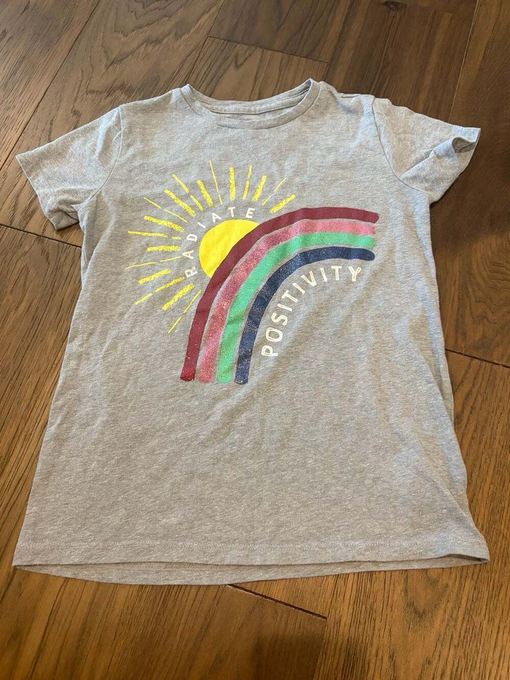 Crewcuts J.Crew Radiate Positivity Gray Graphic T-Shirt L (10-11)
